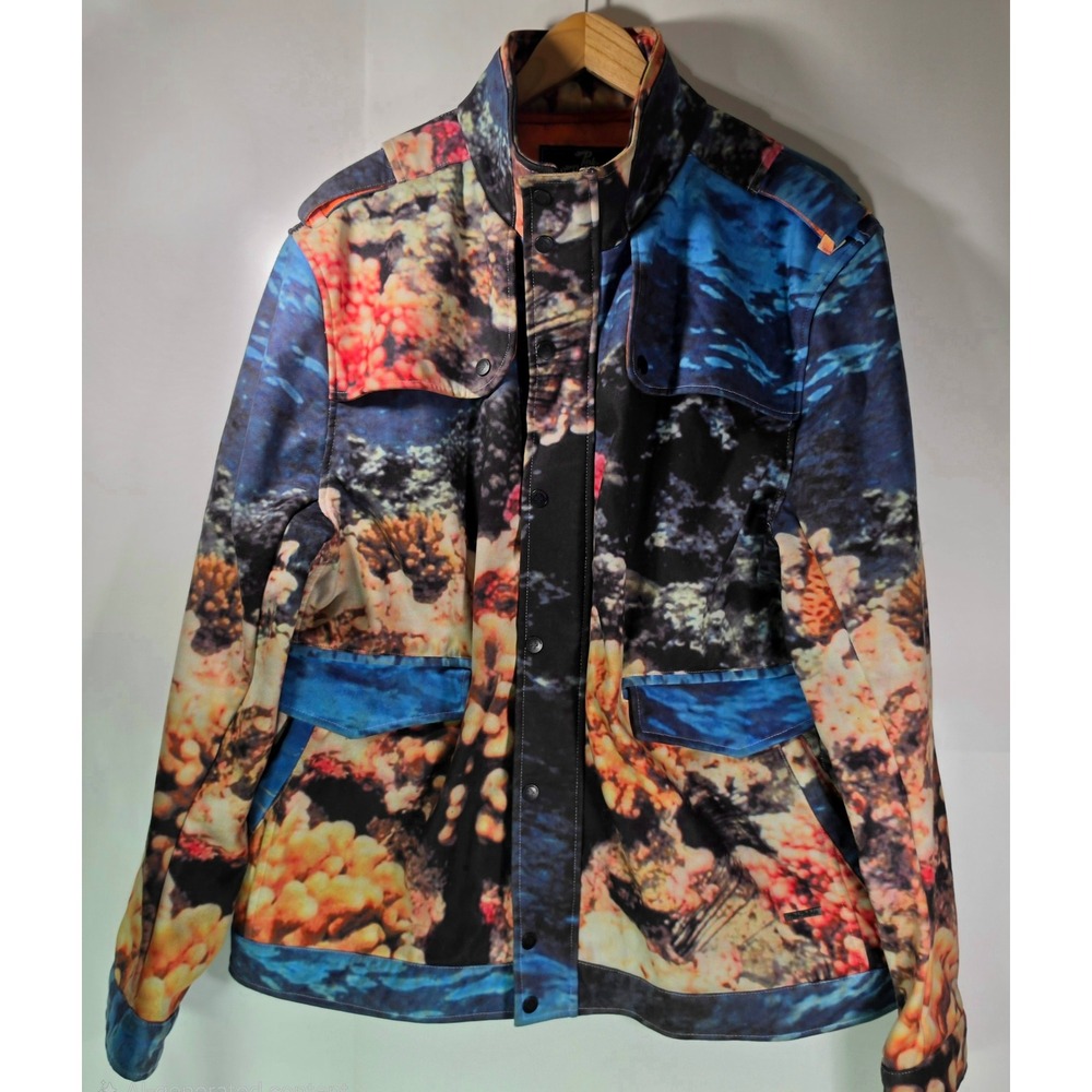 Pink Dolphin Great Barrier Reef Jacket Mens 3XL Coral Ocean Full Print M65 Rare